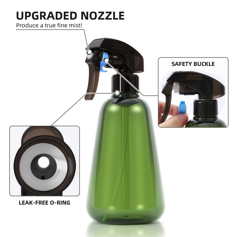 Bealee Spray Bottle for Plants 2 Pack, 16oz - Ultra Fine Mist, Plant Mister Empty Spray Bottles Indoor, Leak Proof Misting Water Sprayer Bottle for Gardening, Plant Care, Hair Care, Cleaning Solutions - Image 3