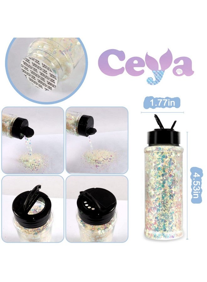 ceya Glow In The Dark Glitter, 2.8Oz/ 80G White Luminous Chunky Glitter Mix Fine Powder Flakes Fluorescent Nail Sequins For Epoxy Resin, Tumblers, Halloween Party, Festival Decor - Image 5