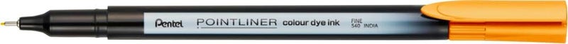 بنتل قلم Pentel S40 Pointliner، حبر صبغي ملون، سمك خط 0.4 مم، لون برتقالي غروب الشمس (قلم واحد) - Image 1