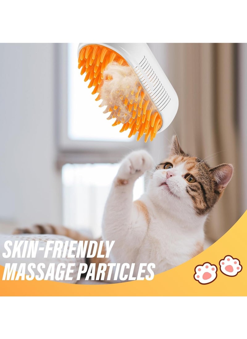 CMGTYYD Cat Steam Brush, Detachable 3-in-1 Cat Hair Brush, Self-Cleaning Cat Brush with Steam Massage, Steam Pet Brush for Removing Tangles and Loose Hair (White)