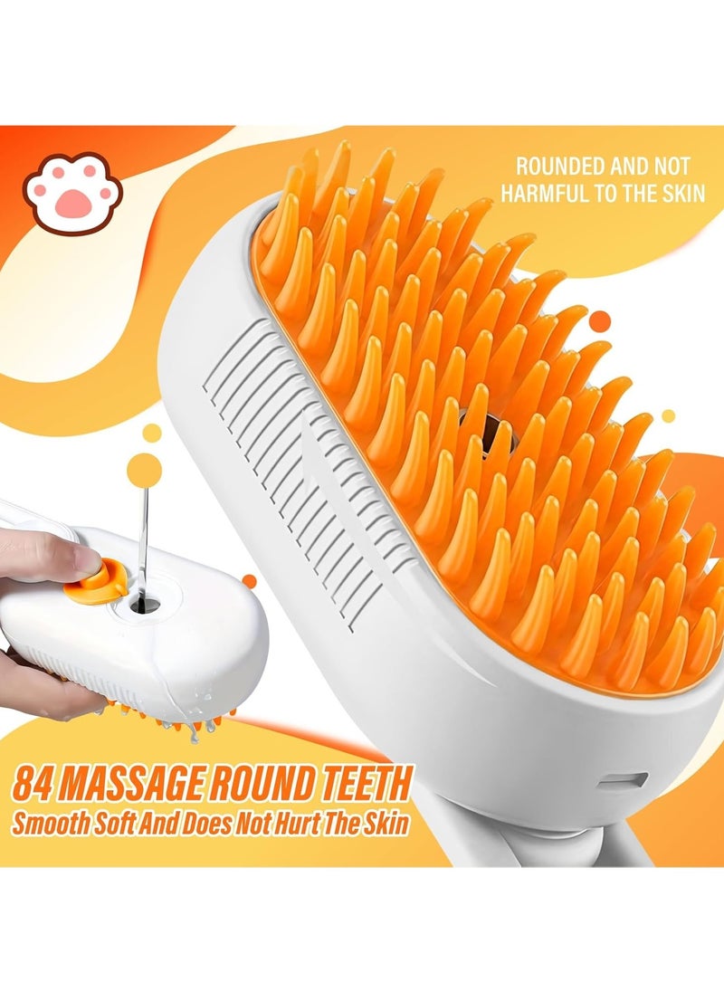 CMGTYYD Cat Steam Brush, Detachable 3-in-1 Cat Hair Brush, Self-Cleaning Cat Brush with Steam Massage, Steam Pet Brush for Removing Tangles and Loose Hair (White)