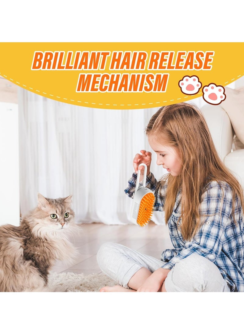 CMGTYYD Cat Steam Brush, Detachable 3-in-1 Cat Hair Brush, Self-Cleaning Cat Brush with Steam Massage, Steam Pet Brush for Removing Tangles and Loose Hair (White)