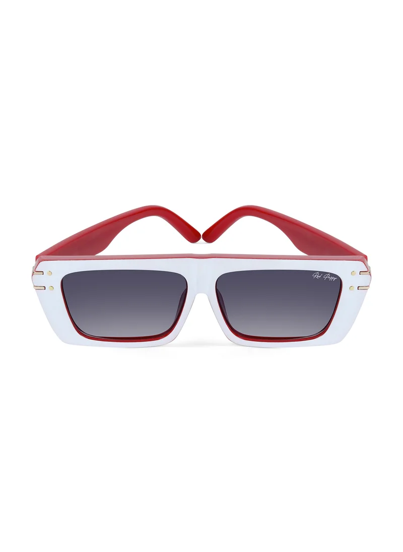 Woggles Red Pappy Tyntix White Rectangle Sunglasses
