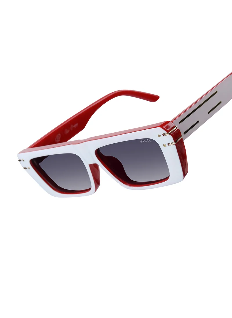 Woggles Red Pappy Tyntix White Rectangle Sunglasses