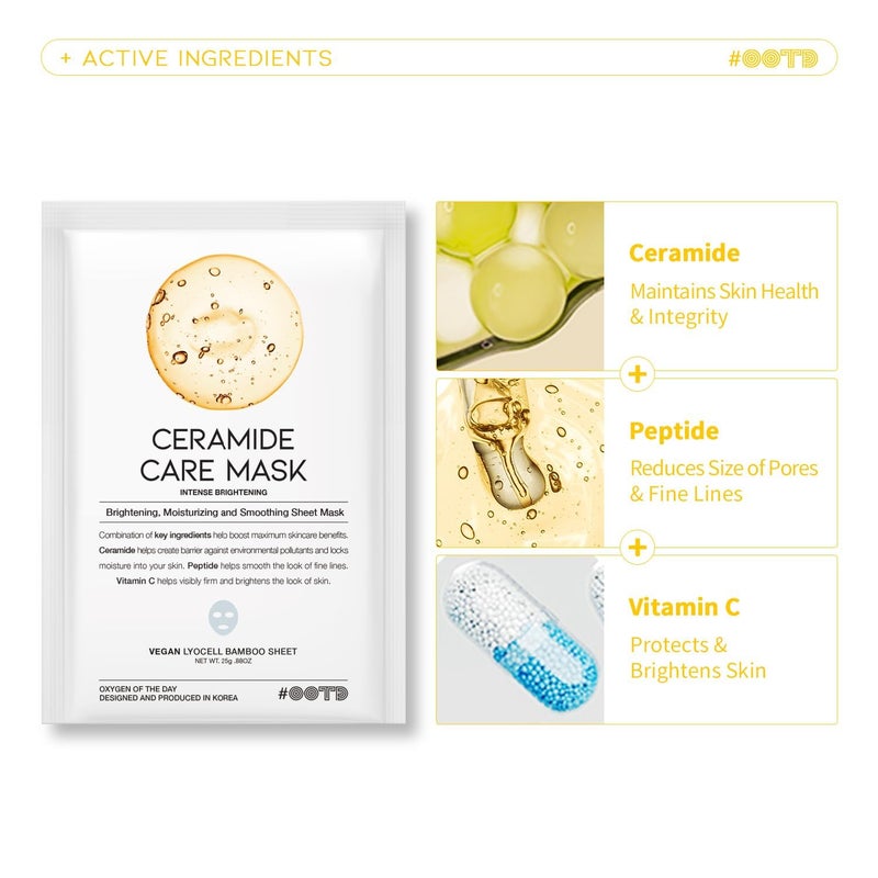 #OOTD Hydrating Soothing Sheet Masks Gift Set for Skincare, Korean Vegan Sheet Mask for Dry, Sensitive Skin, Calming, Smoothing, Brightening, Collagen, Ceramide, Cica, Hyaluronic Acid 30EA - Image 3