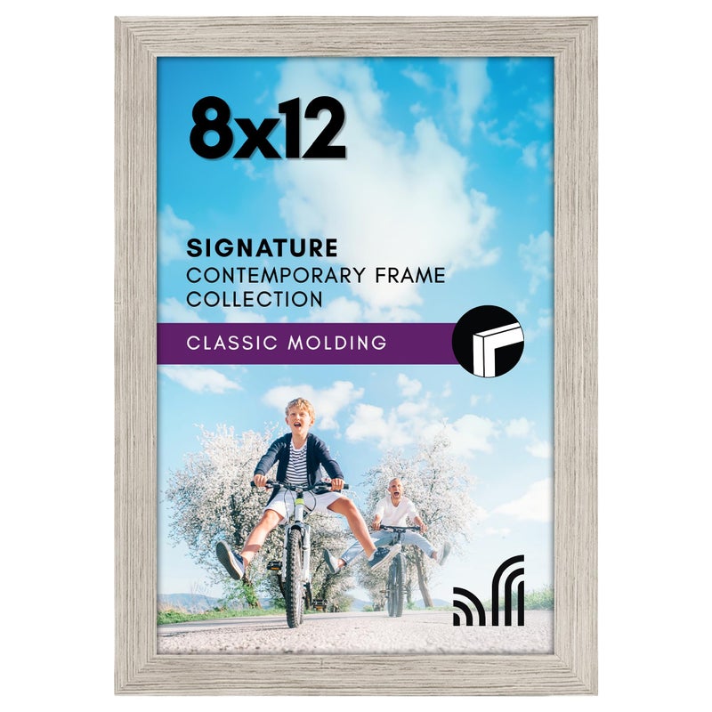 Americanflat 8x12 Picture Frame with ShatterResistant Glass  Signature Collection  GalleryStyle Frames Made of Engineered Wood  Photo Frame for Tabletop and Wall Display  Driftwood