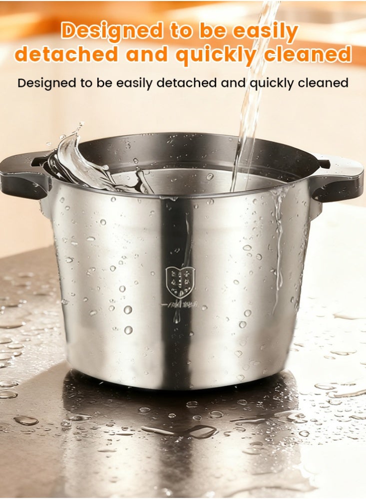 1200 W Electric Kitchen Chopper, with 8L Stainless Steel Bowl, Multi Chopper with 2 Speed Levels, Meat Grinder with 4 Blades for Meat, Onions, Fruit, Vegetables - Image 5