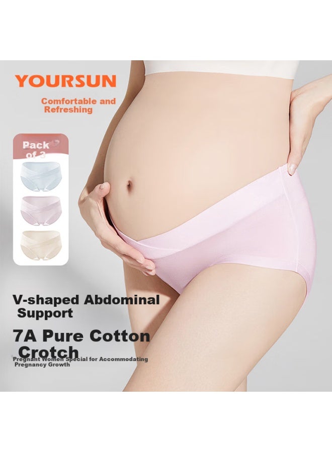 Your Sun Yiershuang [v-shaped Low-rise Support Belly, Pure Cotton Antibacterial Crotch] Maternity Underwear For Late Pregnancy, Modal Women's Underwear, Plus Size - Image 1