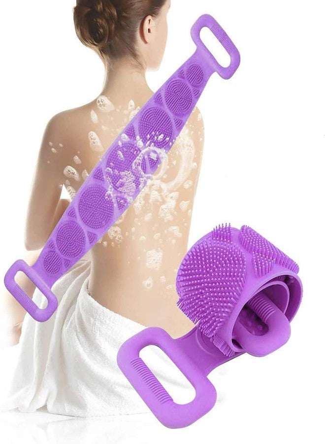 Veentus Silicone Body Back Scrubber, Double Side Bathing Body Brush for Skin Deep Cleaning Massage, Dead Skin Removal Exfoliating Belt for Shower, for Men & Women (Multicolor) - Image 1