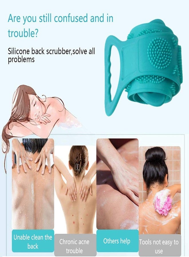 Veentus Silicone Body Back Scrubber, Double Side Bathing Body Brush for Skin Deep Cleaning Massage, Dead Skin Removal Exfoliating Belt for Shower, for Men & Women (Multicolor) - Image 3