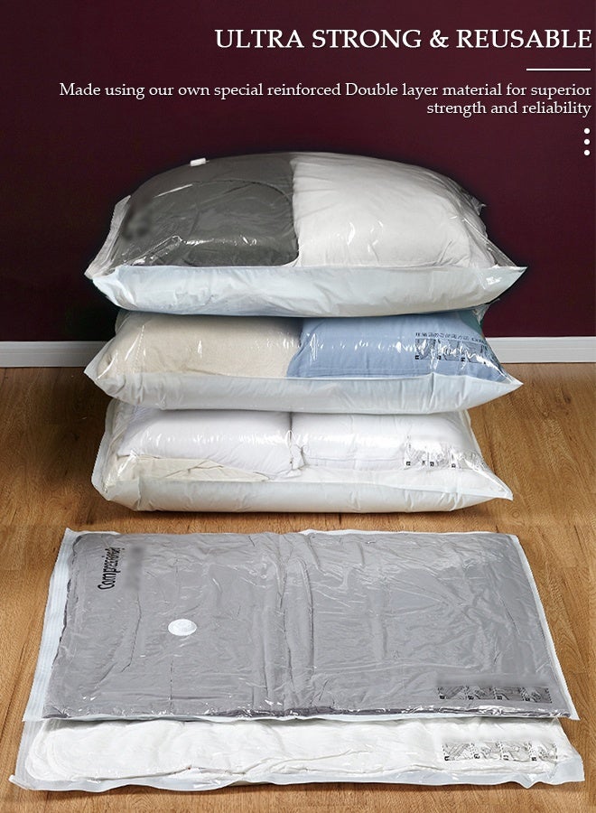 DUNISO 70*50 cm Vacuum Storage Bags-5 Compression Bags Pump Needed Reusable Compression Bags Space Saver Home Packing Organizers for Packing, Clothes, Comforters, Blankets - Image 4