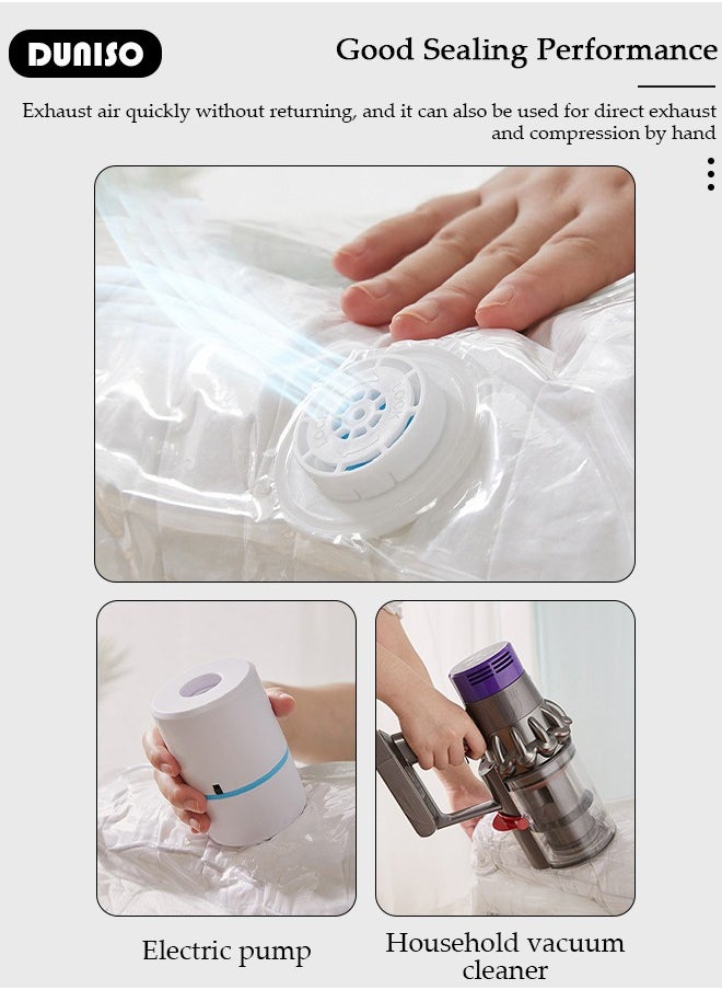 70*50 cm Vacuum Storage Bags-5 Compression Bags Pump Needed Reusable Compression Bags Space Saver Home Packing Organizers for Packing, Clothes, Comforters, Blankets
