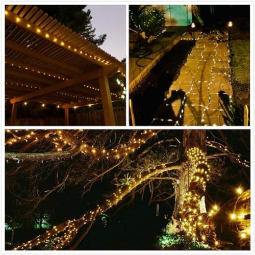 CBK Solar Fairy String Light 200 LEDs 22 Meter Inbuilt Rechargable Batery IP65 Waterproof 8 Mode Copper Wire for Garden Yard Balcony Diwali Christmas Party & Home Decor Led Light - Image 4