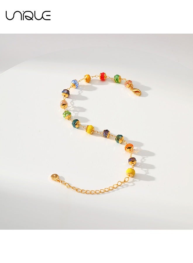 Unique Bracelets - Beaded Bracelets - Stained Glass Beaded Bracelets - Simple and Generous - New Bracelets - Women - Image 4