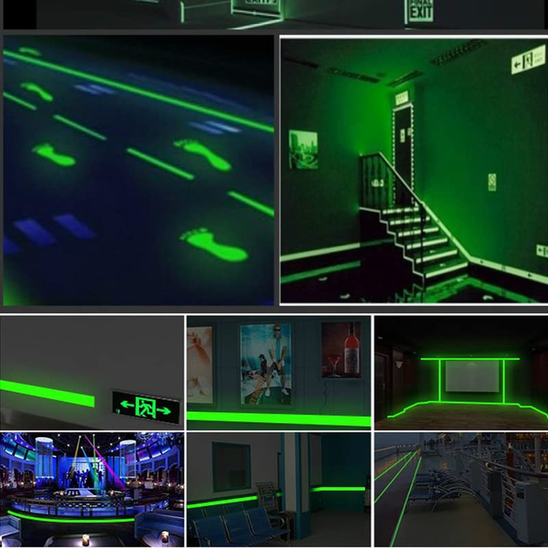 Gold Leaf GOLD LEAF Glow in The Dark Tape 5 Meter x 2 inch Green High Bright Luminous Tape Sticker Removeble Waterproof and Photoluminescent Pack Of 2  - Image 4