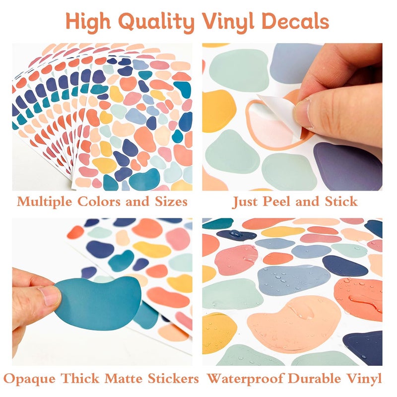 AOWDIAO 720 Pcs Irregular Polka Dots Stickers Peel and Stick Decals for Bedroom, Nursery, Living Room, Bathroom, Classroom, Vinyl Stickers for Wall, Car, Water Bottle, Laptop, Phone Case Decor - Image 4