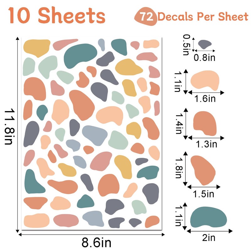 AOWDIAO 720 Pcs Irregular Polka Dots Stickers Peel and Stick Decals for Bedroom, Nursery, Living Room, Bathroom, Classroom, Vinyl Stickers for Wall, Car, Water Bottle, Laptop, Phone Case Decor - Image 3