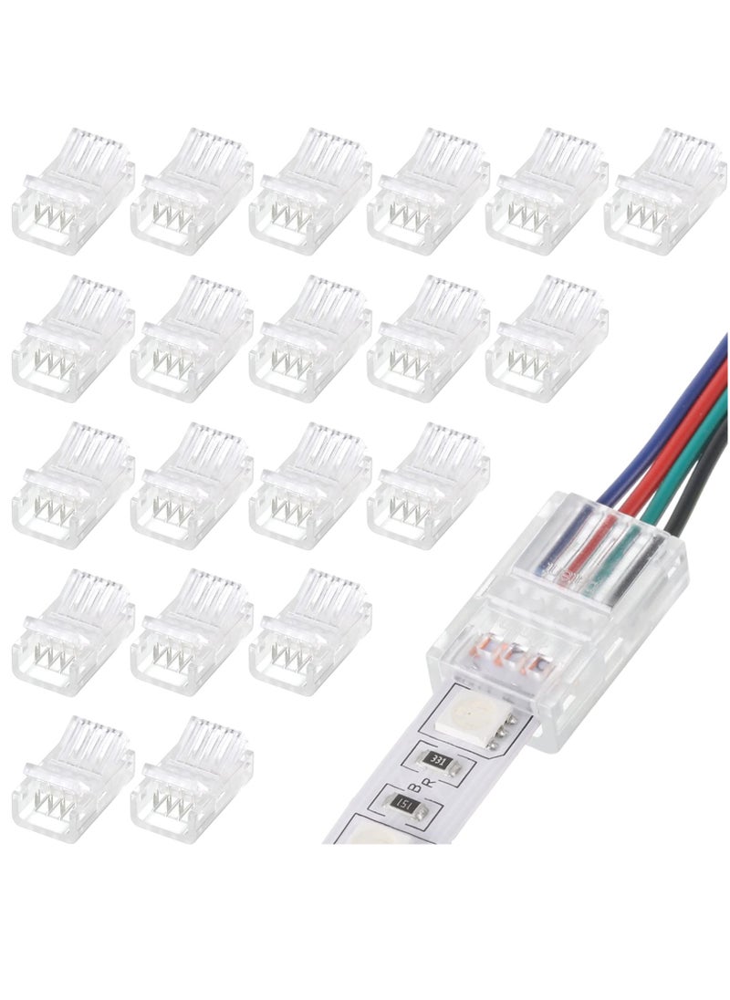 Generic LED Strip Connector, Waterproof Solderless Crystal Buckle Adapter for 10mm 4-Pin LED Flexible Light Strips, Seamless Track Lighting Connector for 5V, 12V, 24V Applications.  - Image 1
