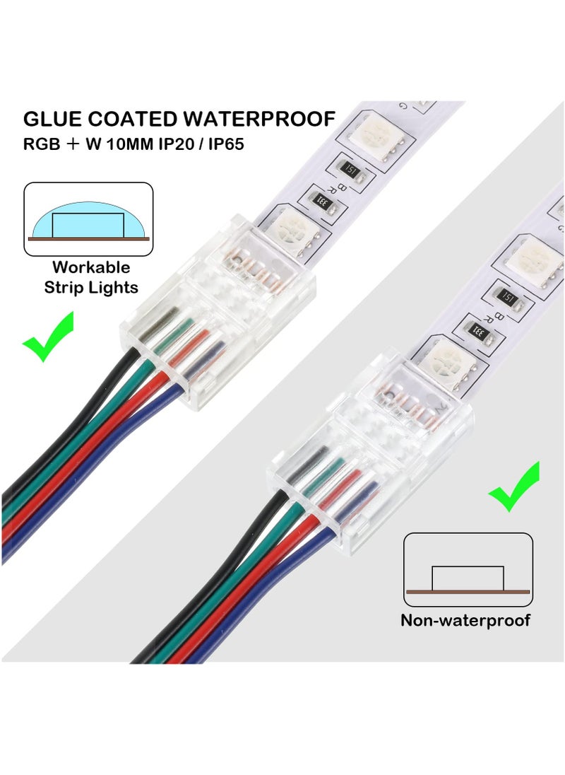 Generic LED Strip Connector, Waterproof Solderless Crystal Buckle Adapter for 10mm 4-Pin LED Flexible Light Strips, Seamless Track Lighting Connector for 5V, 12V, 24V Applications.  - Image 3