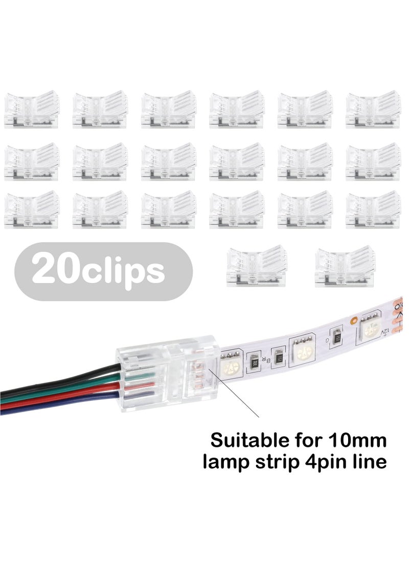 Generic LED Strip Connector, Waterproof Solderless Crystal Buckle Adapter for 10mm 4-Pin LED Flexible Light Strips, Seamless Track Lighting Connector for 5V, 12V, 24V Applications.  - Image 5