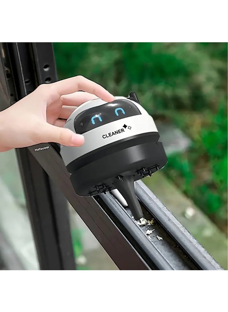 Mini Portable Desktop Vacuum Cleaner - Compact Computer Accessories for Quietly Picking Up Crumbs, Eraser Crumbs, and Flakes - Rechargeable USB Battery-Powered (Black)