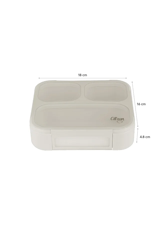 Citron Bento Lunchbox Comes With Fork And Spoon, Snack And Portion Control Containers For Kids And Adults, Leakproof And Bpa Free - Caramel