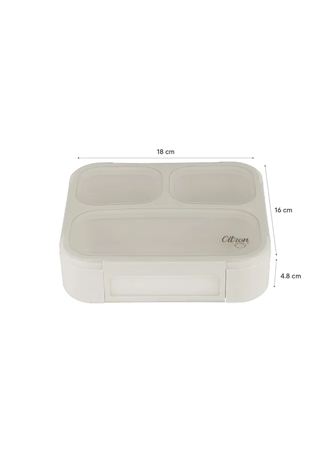 Citron Bento Lunchbox Comes With Fork And Spoon, Snack And Portion Control Containers For Kids And Adults, Leakproof And Bpa Free - Caramel