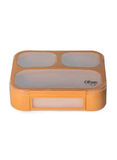 Citron Bento Lunchbox Comes With Fork And Spoon, Snack And Portion Control Containers For Kids And Adults, Leakproof And Bpa Free - Caramel