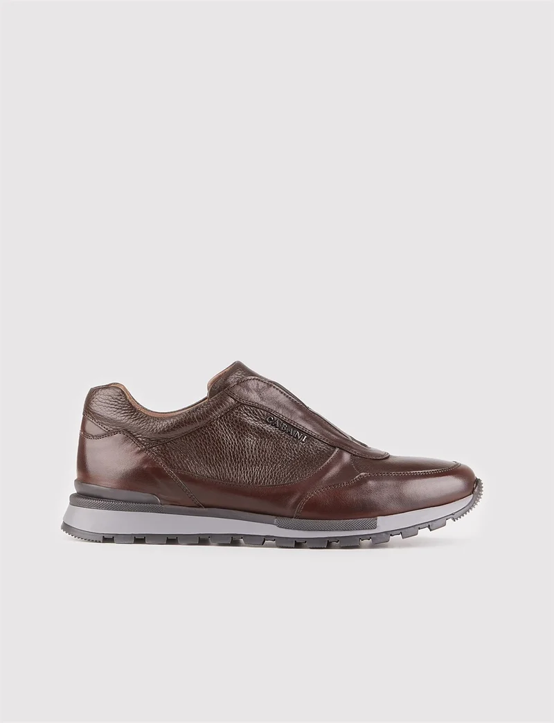 كاباني Leather Brown Men's Sports Shoes