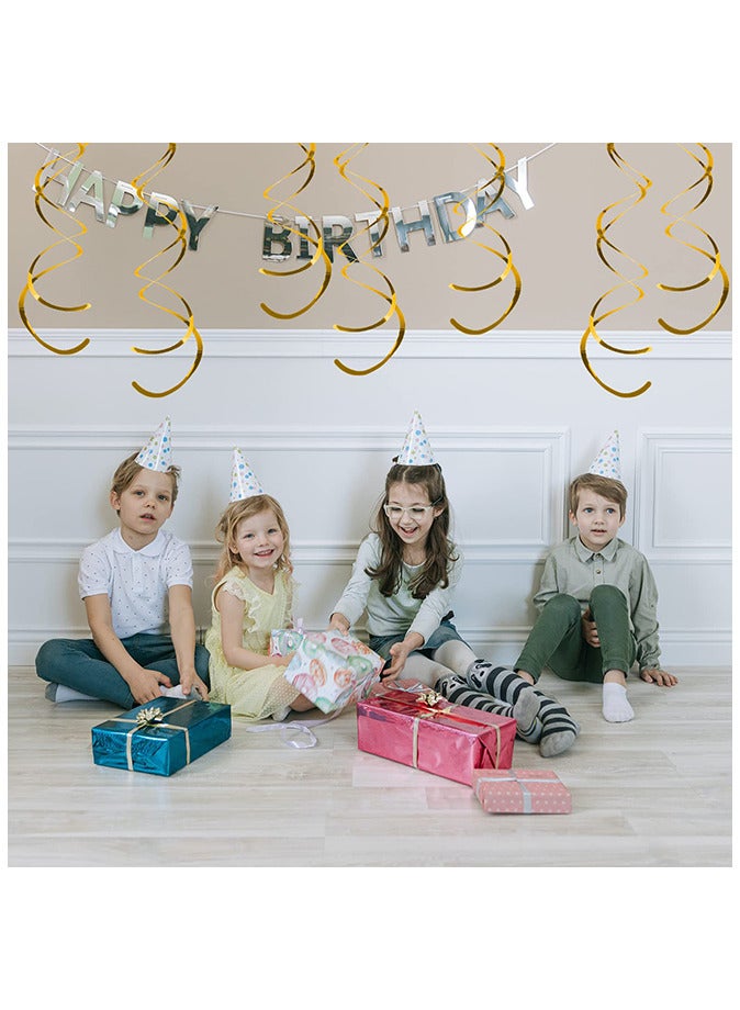 30 Pieces of Plastic Streamer Gold Hanging Swirl Decorations for Ceiling Wedding Party Supply Party Decoration Birthday Decoration - Image 3