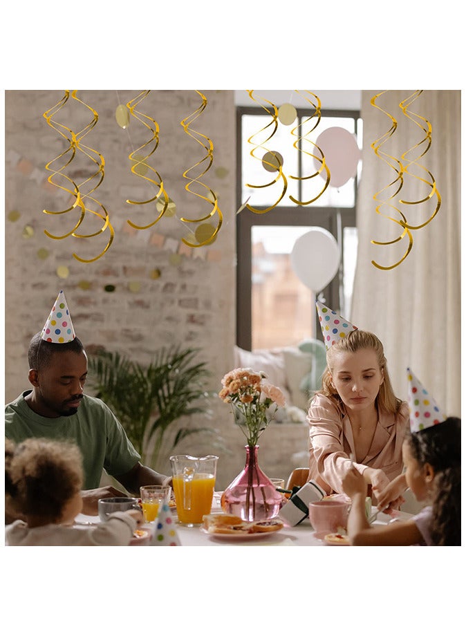 30 Pieces of Plastic Streamer Gold Hanging Swirl Decorations for Ceiling Wedding Party Supply Party Decoration Birthday Decoration - Image 4