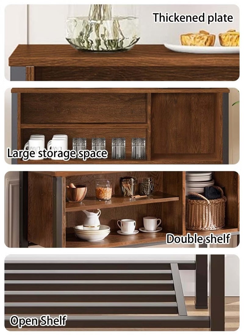 AGD Coffee Storage Cabinet, Entryway Sideboard with Open Storage Shelves, for Kitchen Dining Room, Living Room, Console Table  - Image 5