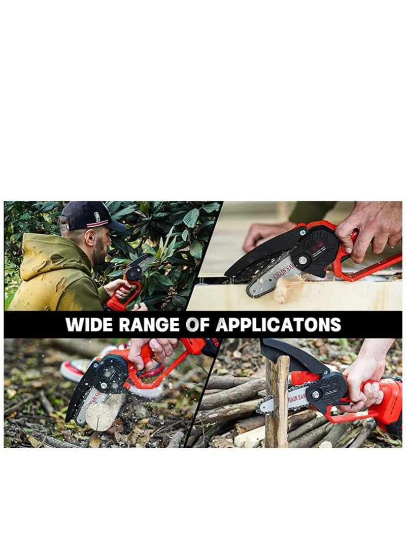 AROAQ - Portable Cordless Chainsaw 4inch 550W Handheld Battery Powered Electric Chainsaw Tree Branch Wood Pruning Cutting Tools - Image 1