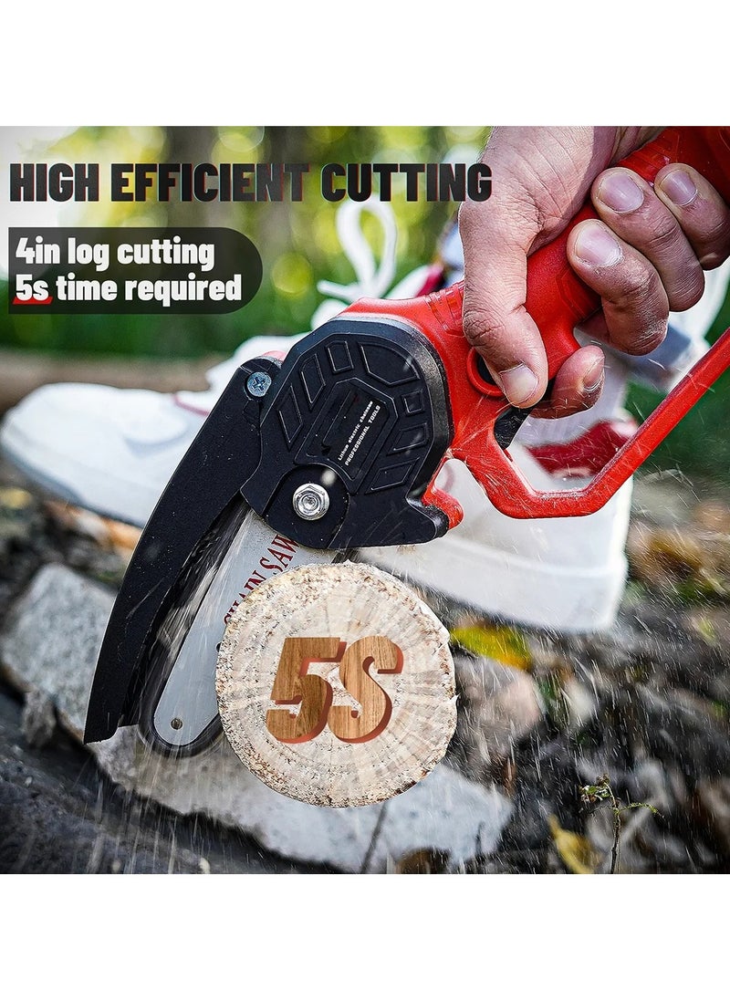 AROAQ - Portable Cordless Chainsaw 4inch 550W Handheld Battery Powered Electric Chainsaw Tree Branch Wood Pruning Cutting Tools - Image 1
