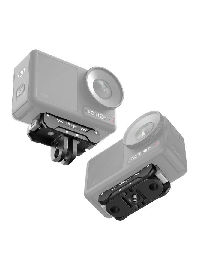 aMagisn Magnetic Quick Release Base for DJI Osmo Action 5 Pro/4/3 – Lightweight Metal Adapter with Strong Magnet, 1/4" Thread & Dual Mount Design, Anti-Shock Silicone for Action Camera Stability - Image 1