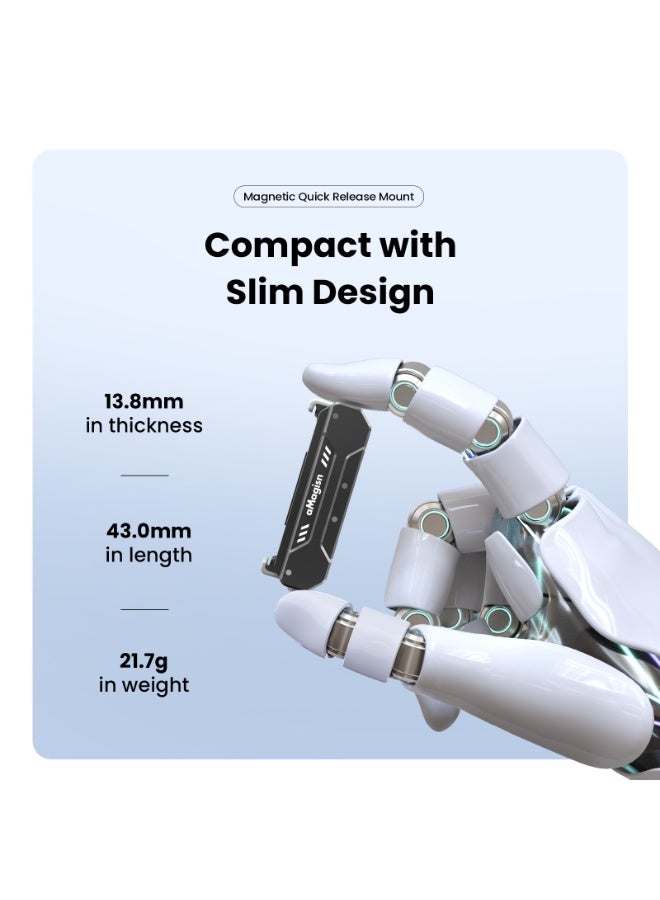 aMagisn Magnetic Quick Release Base for DJI Osmo Action 5 Pro/4/3 – Lightweight Metal Adapter with Strong Magnet, 1/4" Thread & Dual Mount Design, Anti-Shock Silicone for Action Camera Stability - Image 4