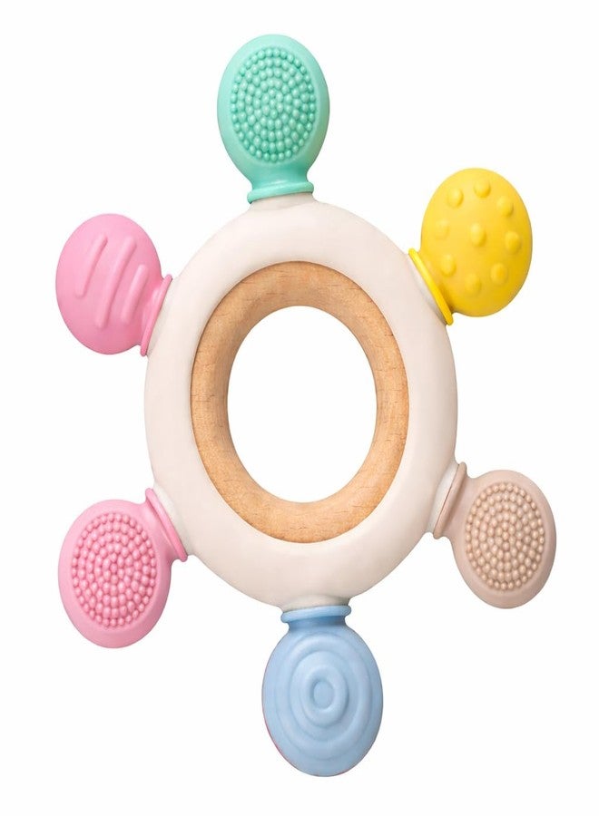 STOFFIER GARTEN Baby Teether Toy for 3+ Months, BPA-Free Food Grade Silicone Teething Ring, Soft Chew Toy for Teething Relief, Easy Grip Sensory Teether for Infants 6–12 Months, Newborn Baby Gift for Boys & Girls - Image 1