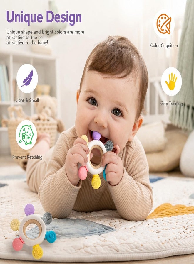 STOFFIER GARTEN Baby Teether Toy for 3+ Months, BPA-Free Food Grade Silicone Teething Ring, Soft Chew Toy for Teething Relief, Easy Grip Sensory Teether for Infants 6–12 Months, Newborn Baby Gift for Boys & Girls - Image 2