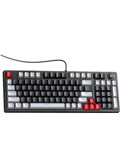 T-WOLF 80% Mechanical Gaming Keyboard LED Backlit Compact 97 Keys Wired Mechanical Keyboard With Volume Control Knob  Switch Keyboard for Gaming or Office  - Image 1