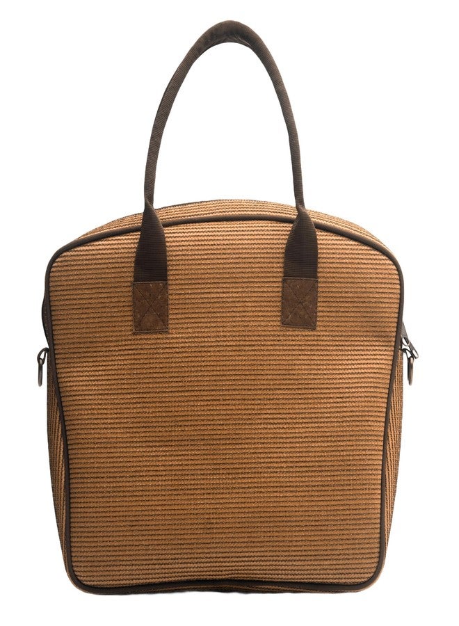 Handy Office Handbag for Men & Women Office Work Multipurpose Stylish Recycled Material HandBags with Laptop Compartment (Size: 16x14x5 Inches, Color: Brown) - Image 2