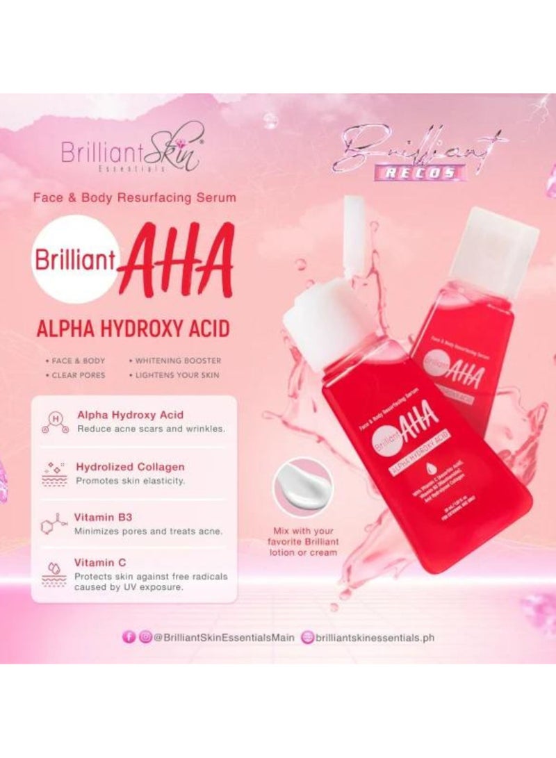 D Beauty 30ML AHA Alpha Hydroxy Acid Serum for Face & Body - Brightening, Exfoliating, Anti-Aging Treatment for Fine Lines & Wrinkles - Essential Day & Night Moisturizer to Soften & Even Skin Tone Skin Care - Image 2