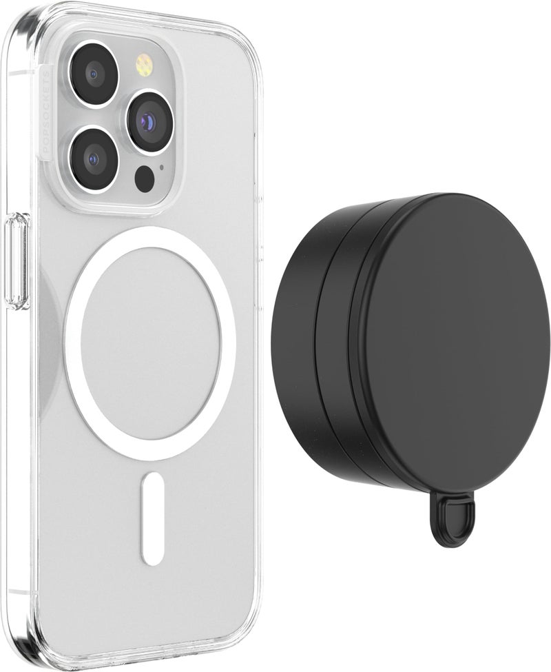 PopSockets Multi-Surface Suction Phone Mount, Detachable Surface Mount, Phone Stand Compatible with MagSafe® - Metallic Black - Image 2