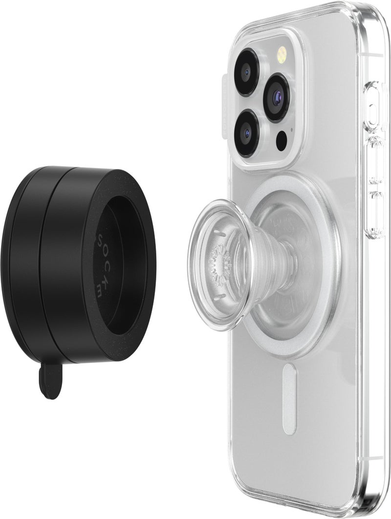 PopSockets Multi-Surface Suction Phone Mount, Detachable Surface Mount, Phone Stand Compatible with MagSafe® - Metallic Black - Image 4