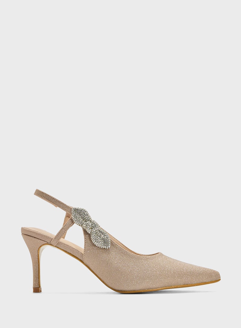 Ella Limited Edition Diamante Sling Back Pump  - Image 1
