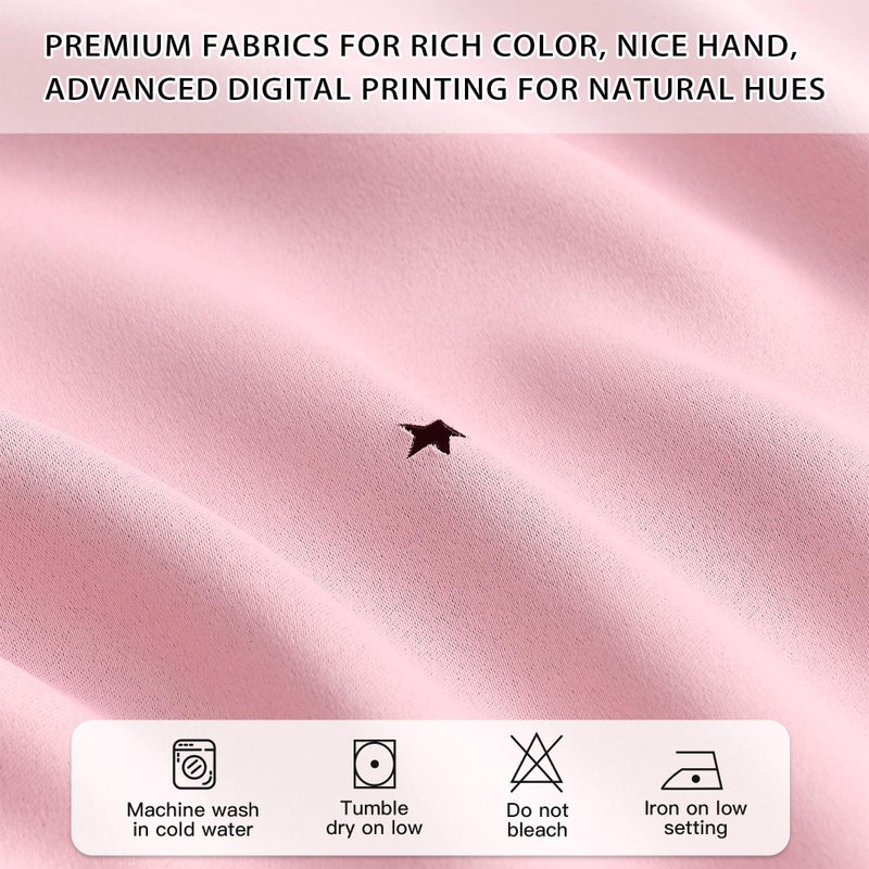 XiDi Light Pink Blackout Curtains for Girls Bedroom Living Room 63 Inches Long 2 Panels Hollow Star Nursery Kids Thermal Insulated Room Darkening Drapes Grommet Noise Reducing Window Curtains 34x63 - Image 4