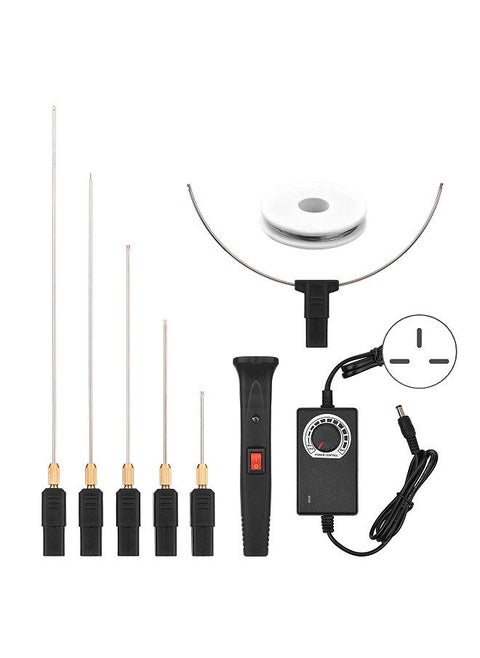 24W Handheld Electric Foam Cutter Kit with 5 Straight Tips & 1 Arch Tip Adjustable Temperature Portable Foam Cutting Pen Hot Wire Cutter Styrofoam Cutting Tool Engraver