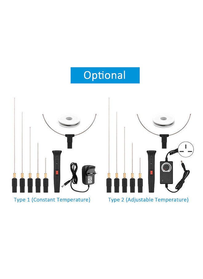 24W Handheld Electric Foam Cutter Kit with 5 Straight Tips & 1 Arch Tip Adjustable Temperature Portable Foam Cutting Pen Hot Wire Cutter Styrofoam Cutting Tool Engraver