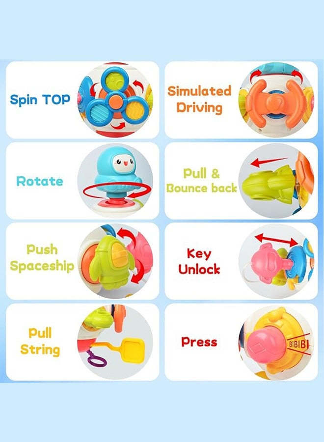 Baby Montessori Toys for 0-2 Year Old Boy Girl, Sensory Toddler Travel Airplane Car Seat Stroller Toys, Learning Fine Motor Skills Pull String Toy Birthday Gifts for Infant Boys（Crab）  - Image 3