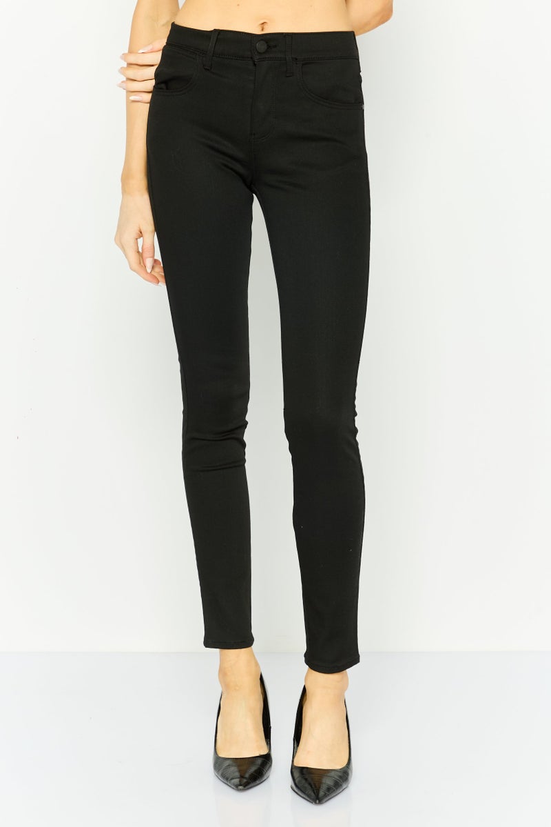 Wrangler Women Regular Fit High Rise Solid No Stretchable Jeans, Black - Image 1