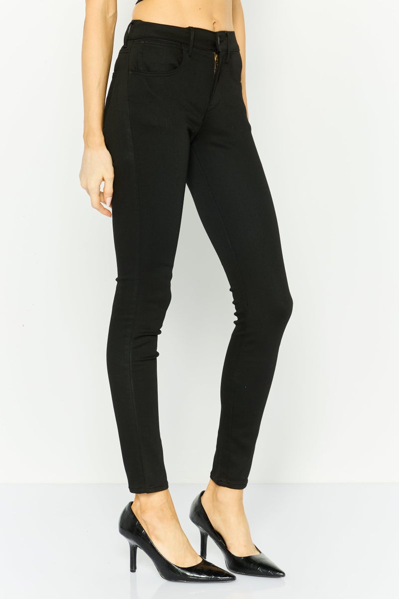 Wrangler Women Regular Fit High Rise Solid No Stretchable Jeans, Black - Image 2